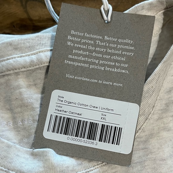 *NWT* Everlane The Organic Cotton Crew Tee Uniform Heather Oatmeal XXL - Picture 8 of 10
